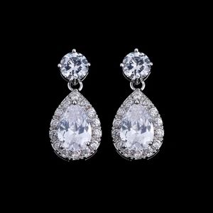 Nice White Crystal Drop Earrings